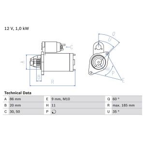 Startmotor / Starter BOSCH 0 986 027 030