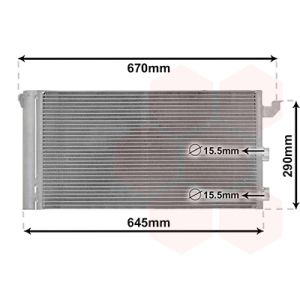 Condensador, sistema de ar condicionado VAN WEZEL 17005406