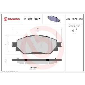 Levyjarrun jarrupalasarja BREMBO P 83 167