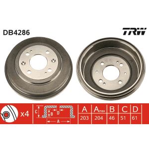 Tambour de frein TRW DB4286