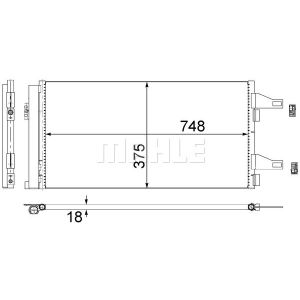 Condensador, aire acondicionado BEHR MAHLE AC 363 000S