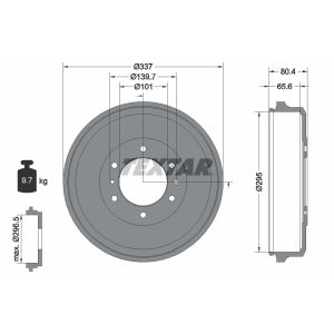 Tambour de frein TEXTAR 94039400