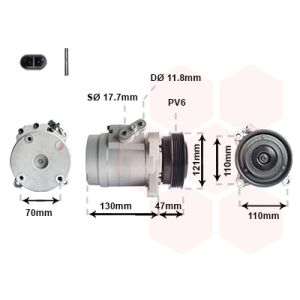 Compresor, aire acondicionado VAN WEZEL 0800K036