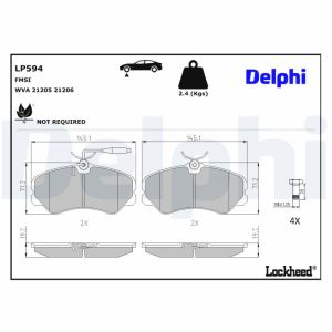 Bremsbelagsatz, Scheibenbremse DELPHI LP594
