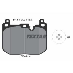 Conjunto de pastilhas de travão TEXTAR 2234401, frente