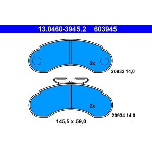 Bremsbelagsatz, Scheibenbremse ATE 13.0460-3945.2