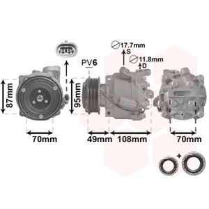 Compressor, ar condicionado VAN WEZEL 3700K668