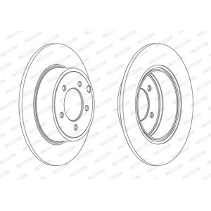 Remschijf FERODO DDF1763C achter, compleet, 2 stuk