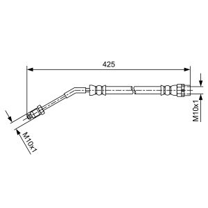 Tubo do travão flexível traseiro, esquerdo BOSCH 1 987 481 587