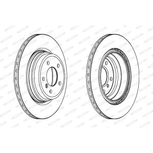 Remschijf FERODO DDF1550C-1 achter, geventileerd, 1 Stuk