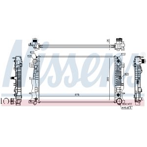 Radiador, refrigeración de motor NISSENS 67157A