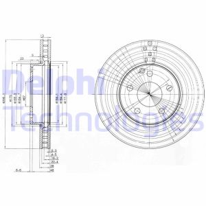 Jarrulevy DELPHI BG3755C etupuolella/tuuletettu/2 kpl