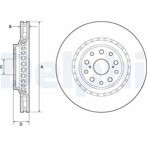 Disco de travão DELPHI BG9187C Frente, ventilado, 1 Peça