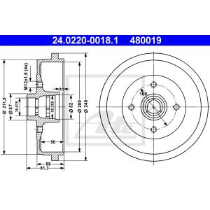 Bremstrommel ATE 24.0220-0018.1