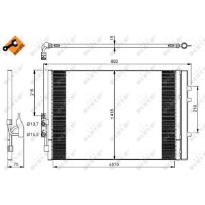 Condensatore, impianto di climatizzazione NRF 350035