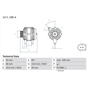 Driefasige generator BOSCH 0 986 081 390