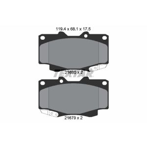 Jeu de plaquettes de frein TEXTAR 2168003, avant