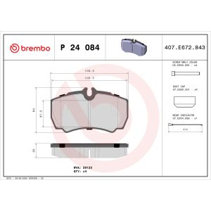 Bremsbelagsatz BREMBO P 24 084