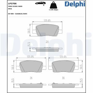Bremsbelagsatz, Scheibenbremse DELPHI LP3706