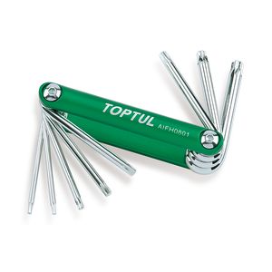 Pinsleutel set TORX TOPTUL 8-IN-1(T9,T10,T15,T20,T25,T27,T30,T40)