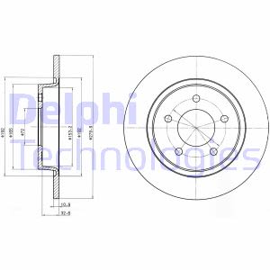 Remschijf DELPHI BG3930 terug, compleet, 2 stuk