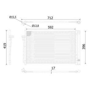 Condensador, ar condicionado BEHR MAHLE AC 344 000S