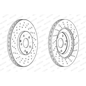 Disco de freno FERODO DDF1582C-1 vorne, ventilado , perforado, 1 Pieza