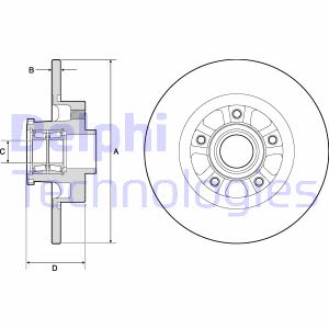 Remschijf DELPHI BG9190RSC terug, compleet, 1 stuk