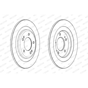 Remschijf FERODO DDF2200C achter, compleet, 2 stuk