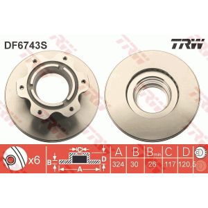 Disco de freno TRW DF6743S