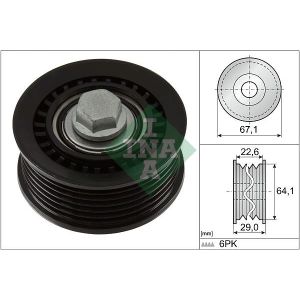 Polia guia, correia trapezoidal INA 532 1076 10