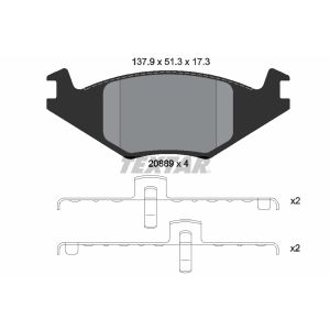 Set di pastiglie freno TEXTAR 2088902, fronte