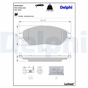 Conjunto de pastilhas de travão DELPHI LP3143LC
