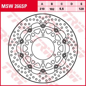 Jarrulevy TRW MSW266SP, 1 Kappale