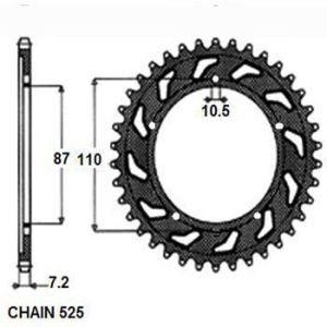 Couronne moto arrière SUNSTAR SUNR1-4386-46