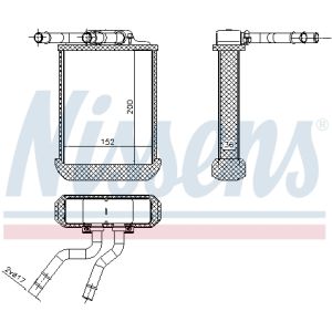 Lämmönvaihdin, matkustamon lämmitysjärjestelmä NISSENS 72045