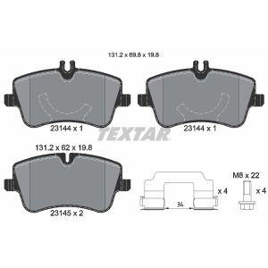 Set di pastiglie freno TEXTAR 2314402, fronte