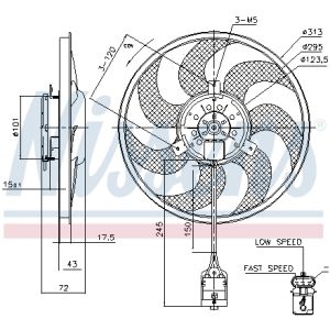 Ventilador, refrigeración del motor NISSENS NIS 85754