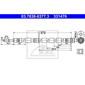 Bremsschlauch ATE 83.7838-0377.3, Links