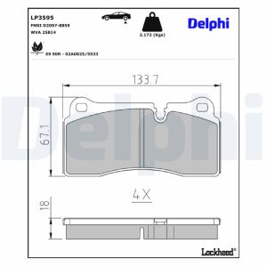 Bremsbelagsatz, Scheibenbremse DELPHI LP3595