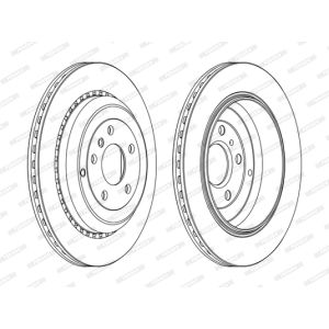 Remschijven FERODO DDF1531C achter, geventileerd, 2 Stuk