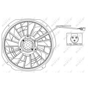 Ventilateur, refroidissement moteur NRF 47025