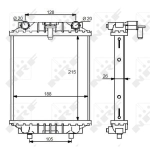 Radiateur, refroidissement moteur NRF 59125