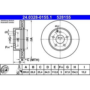 Disque de frein PowerDisc ATE 24.0328-0155.1, 1 pièce