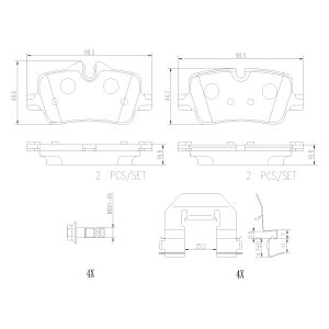 Jogo de pastilhas para travão de disco BREMBO P06113NX