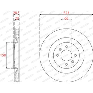 Dischi freno FERODO DDF2784C anteriore, ventilato, 2 pezzo