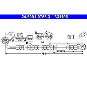Bremsschlauch ATE 24.5291-0756.3
