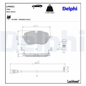 Conjunto de pastilhas de travão DELPHI LP4021
