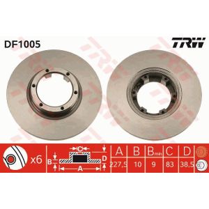 Bremsscheibe TRW DF1005 vorne, voll, 1 Stück