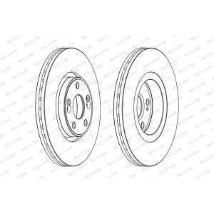 Remschijf FERODO DDF2152C voorkant, geventileerd, 2 stuk